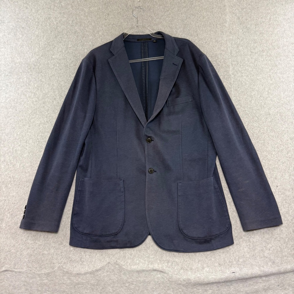 Uniqlo Comfort Jacket Mens XL Navy Blue Jersey Knit Unstructured Blazer